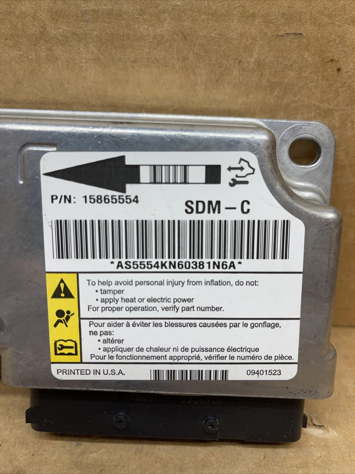 ESCALADE TAHOE SILVERADO SUBURBAN SIERRA AIR BAG AIRBAG CONTROL MODULE 158655541