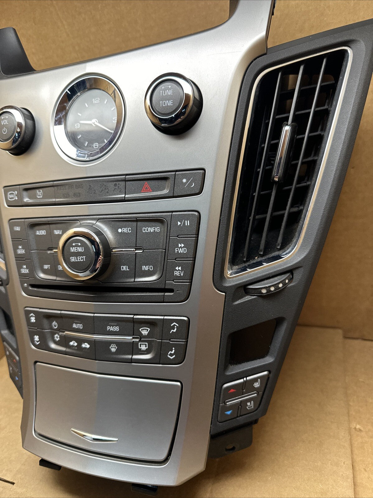 2008 2012 CADILLAC CTS RADIO CLIMATE CONTROL PANEL BEZEL OEM 259605693