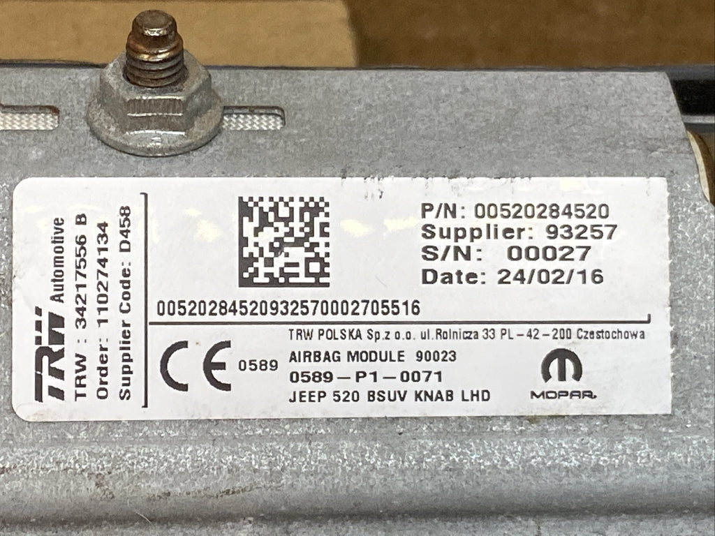 2015-2023 Jeep Renegade Front Left Driver Side Knee Lower Air Bag Airbag6