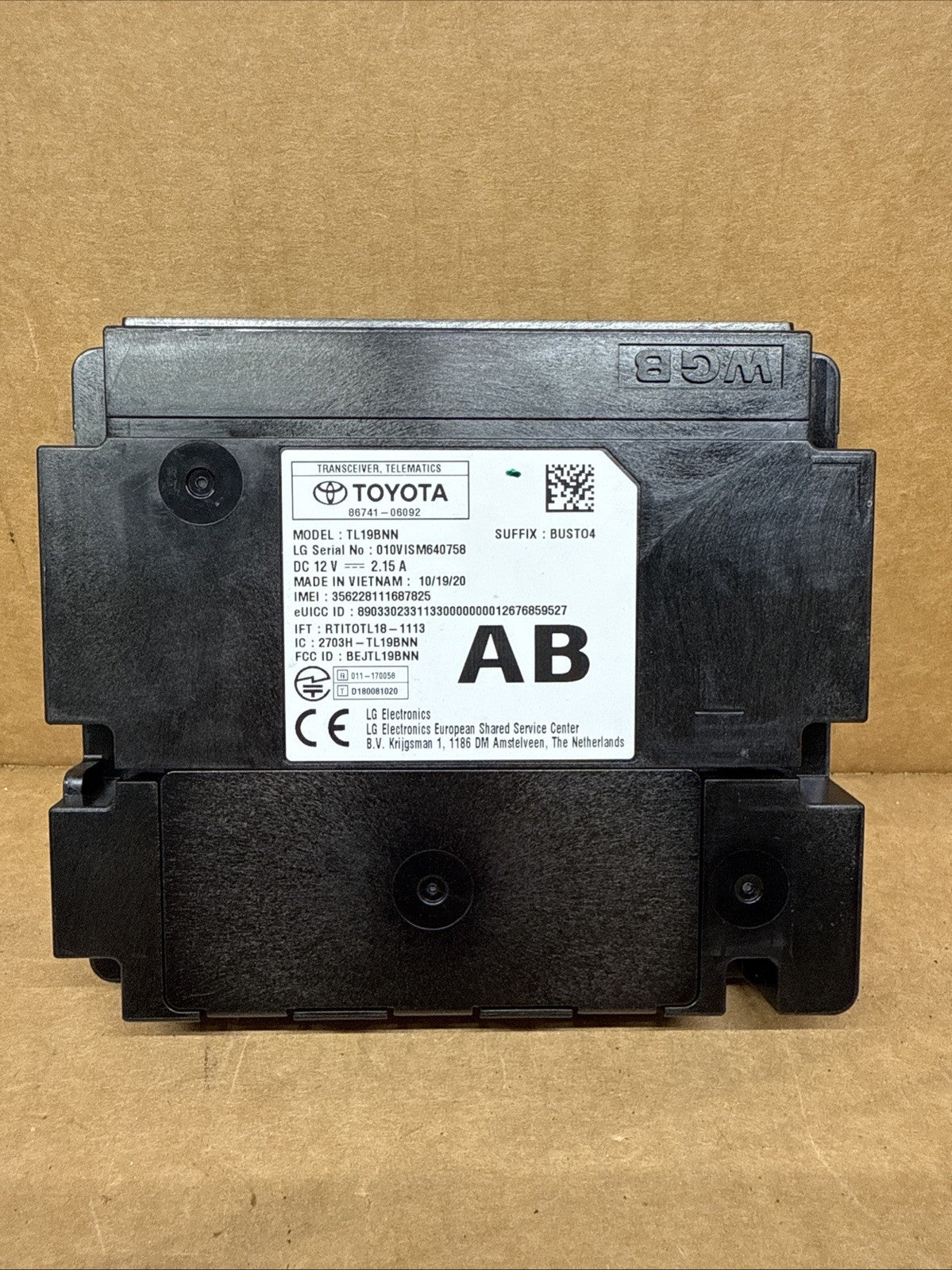 2020 2024 Toyota Corolla Communication Telematics Control Module 86741 060920