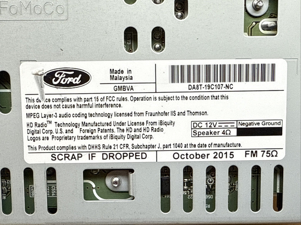 2016 2019 Ford Flex Radio Stereo CD Disc Player Changer Drive OEM DA8T 19C107 NC7