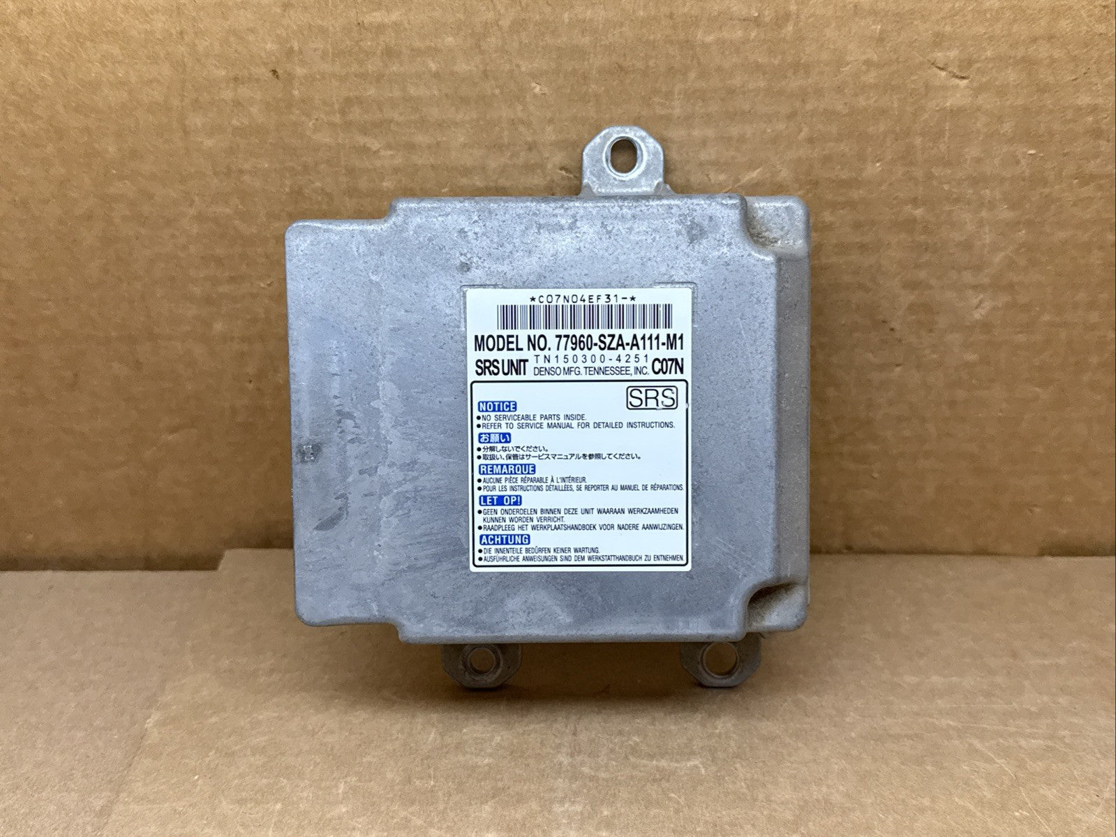2013 Honda Pilot Air Bag Airbag Control Module Computer 77960 SZA A111 M10