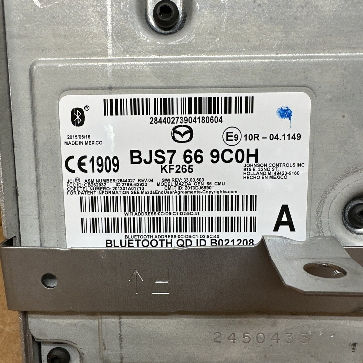 2014 2016 Mazda 3 Bluetooth Radio Receiver Module OEM BJS7 66 9C0H1