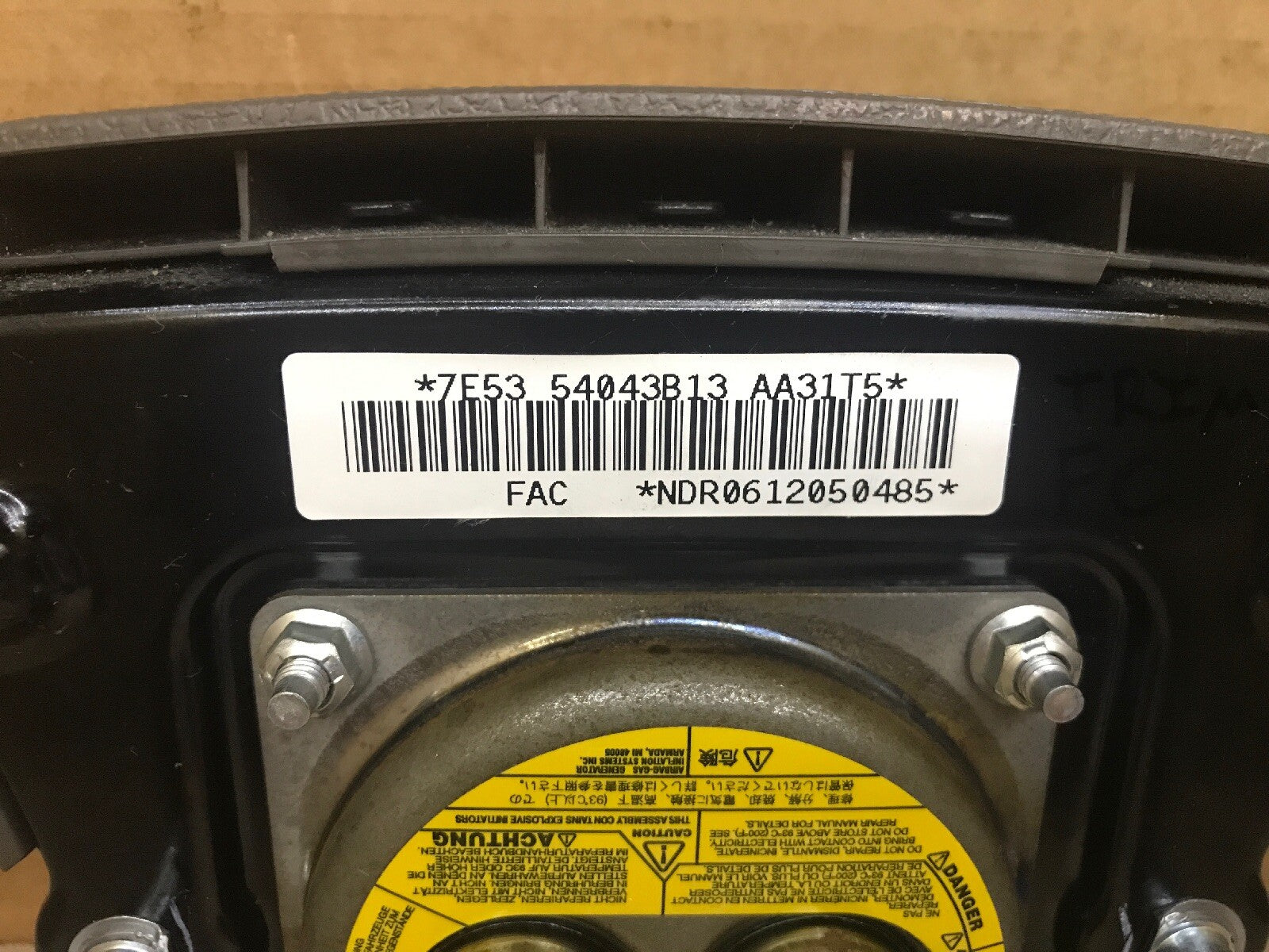 FORD FUSION FRONT LEFT DRIVER SIDE STEERING WHEEL AIRBAG AIR BAG CAMEL TAN BROWN8