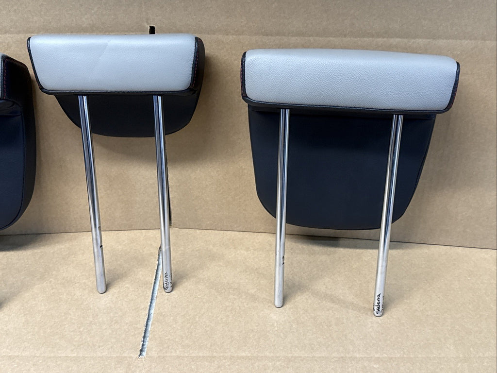 2015 2021 Kia Sedona 3rd Row Rear Head Rest Headrest Set Black Gray Leather6