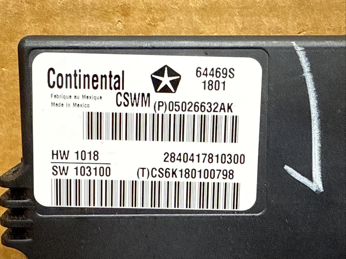 2011 2019 DODGE CARAVAN SEAT MEMORY CONTROL MODULE OEM 05026632AK1