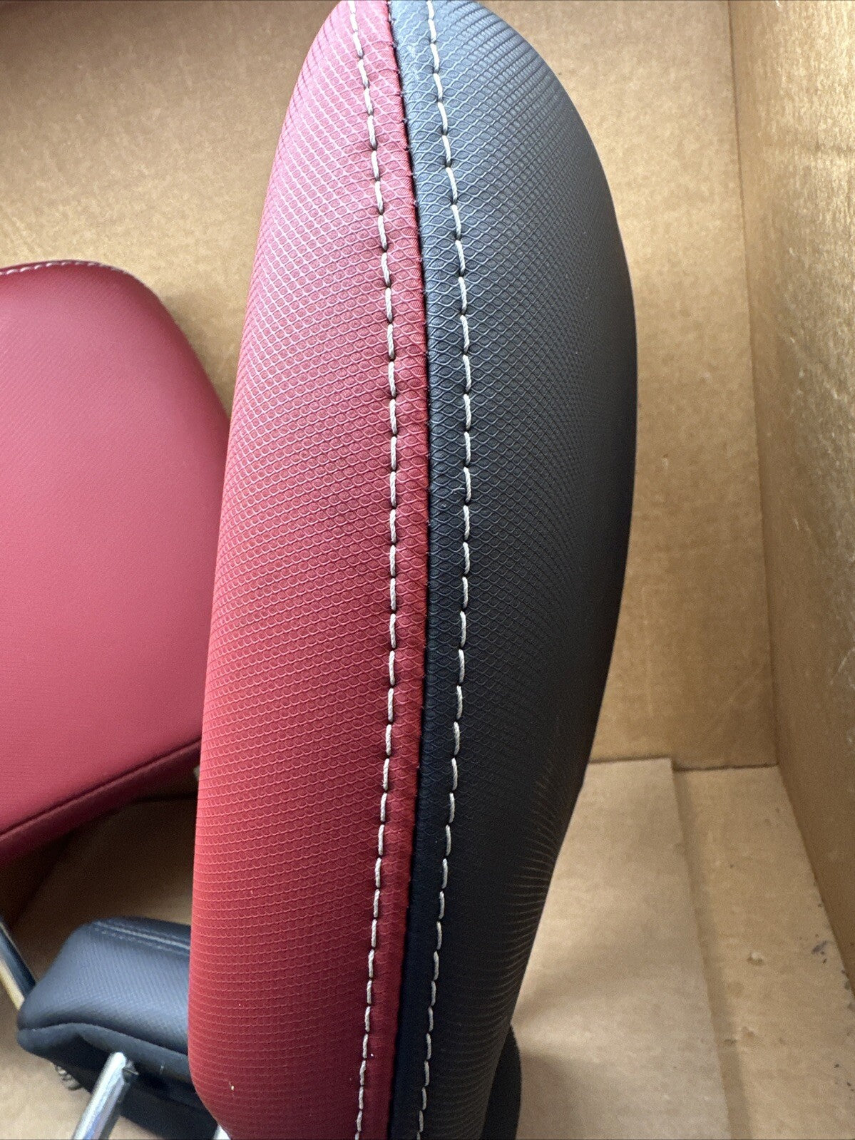 2009 2018 Dodge Ram 1500 Rebel Rear Black Red Leather Head Rest Headrest Set OEM4