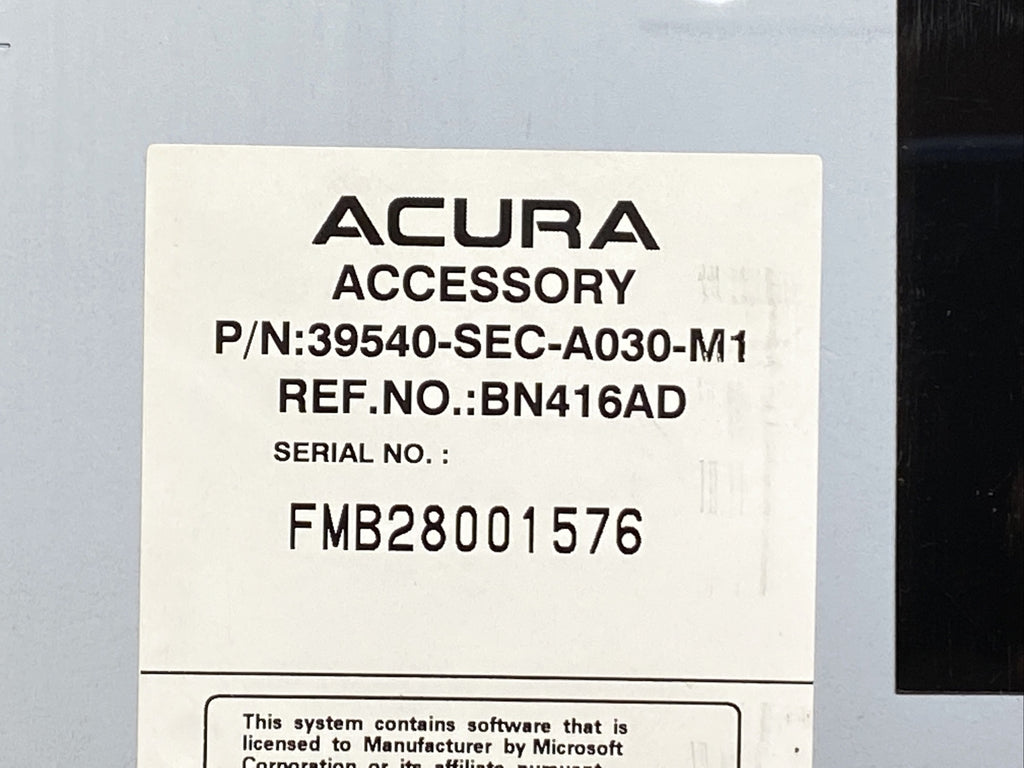 2006 2008 Acura TSX Navigation DVD Drive W/ Code 39540 SEC A030 M16