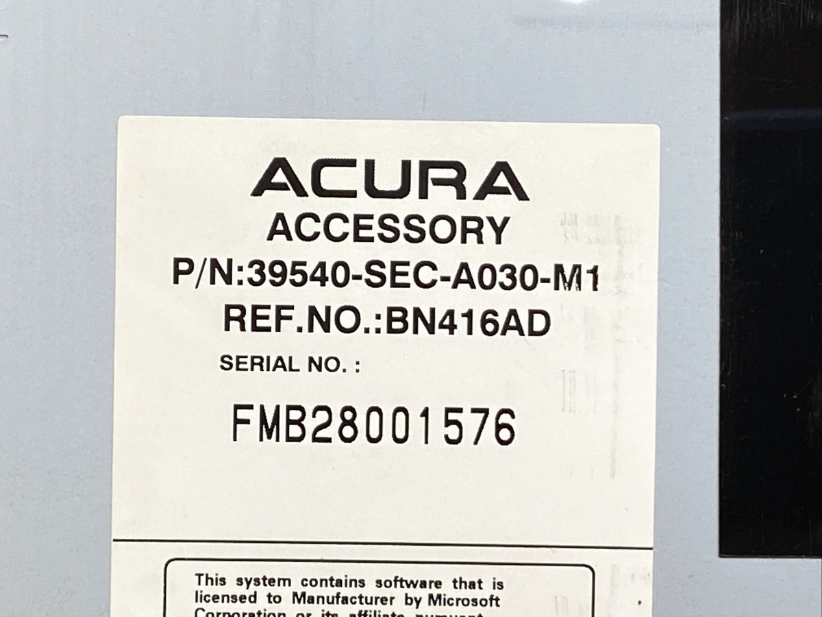 2006 2008 Acura TSX Navigation DVD Drive W/ Code 39540 SEC A030 M16