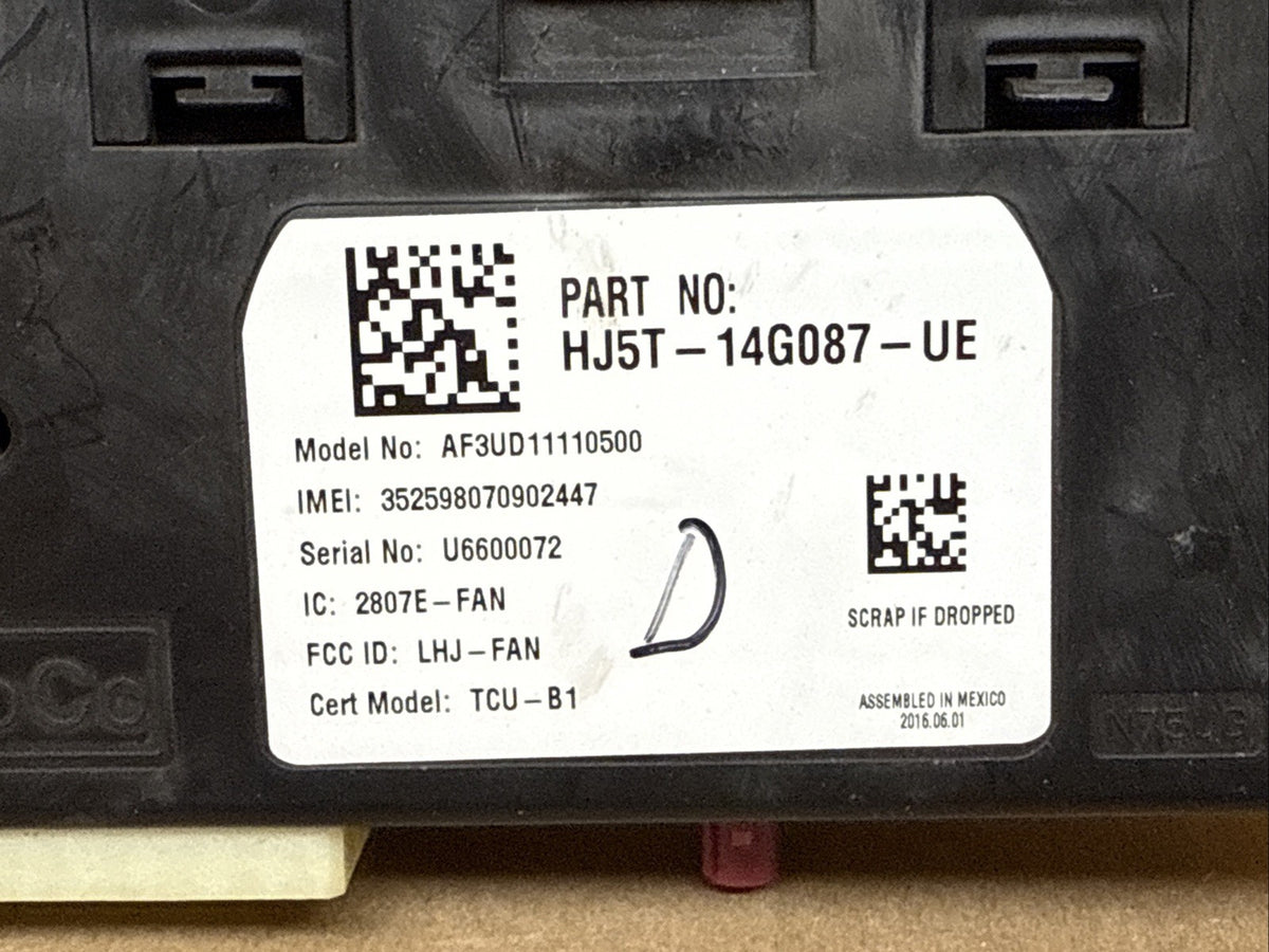 2017 2019 Ford Escape Telematic Communication Control Module HJ5T 14G087 UE1