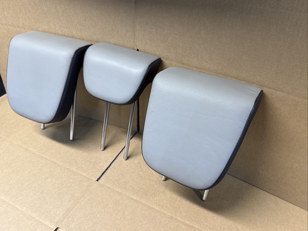 2015 2021 Kia Sedona 3rd Row Rear Head Rest Headrest Set Black Gray Leather3