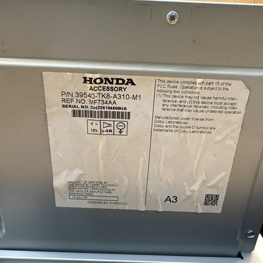 2014 2016 Honda Odyssey Touch Screen Radio Display Unit 39540 TK8 A310 M1 OEM5
