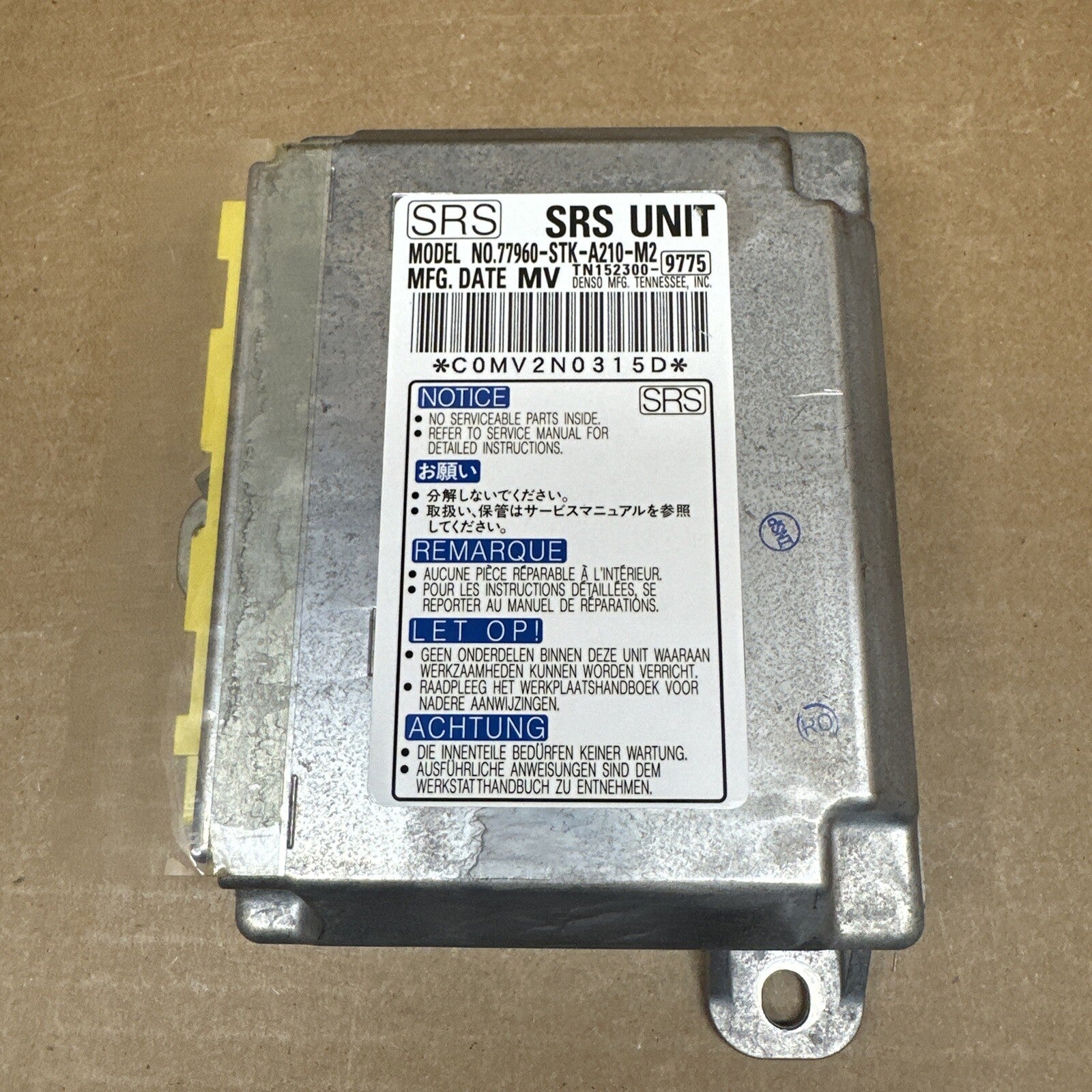 Acura RDX AirBag Air Bag Restraint Control Module 77960 STK A210 M20