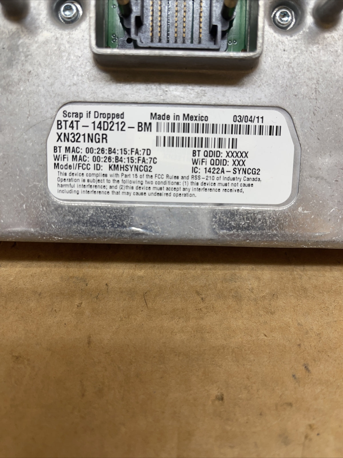 Ford Radio Sync Module BB5T 14F239 CS BT4T 14D212 BM2