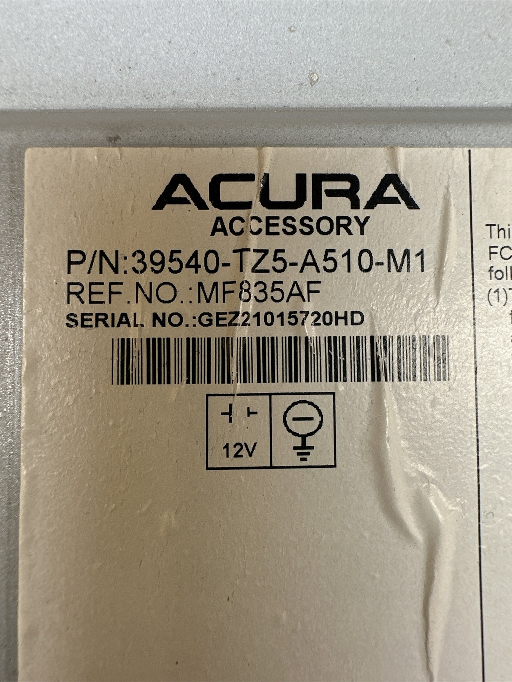 2016 Acura MDX Navigation Radio Receiver Screen Display OEM 39540 TZ5 A510 M15