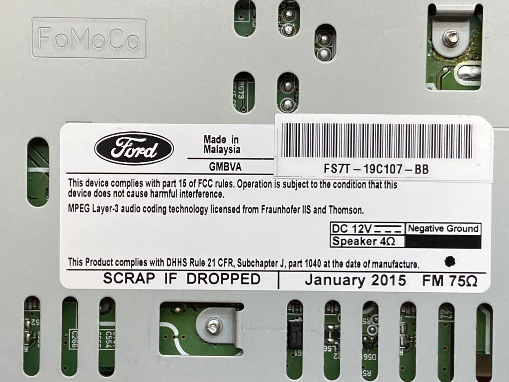 2015 2016 FORD FUSION CD MP3 RADIO RECEIVER CQ FJ22E0UME FS7T 19C107 BB8