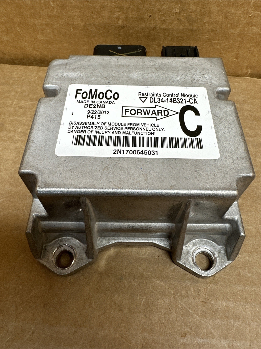 2013 2014 Ford F 150 F150 SRS Airbag Air Bag Control Module DL34 14B321 CA5