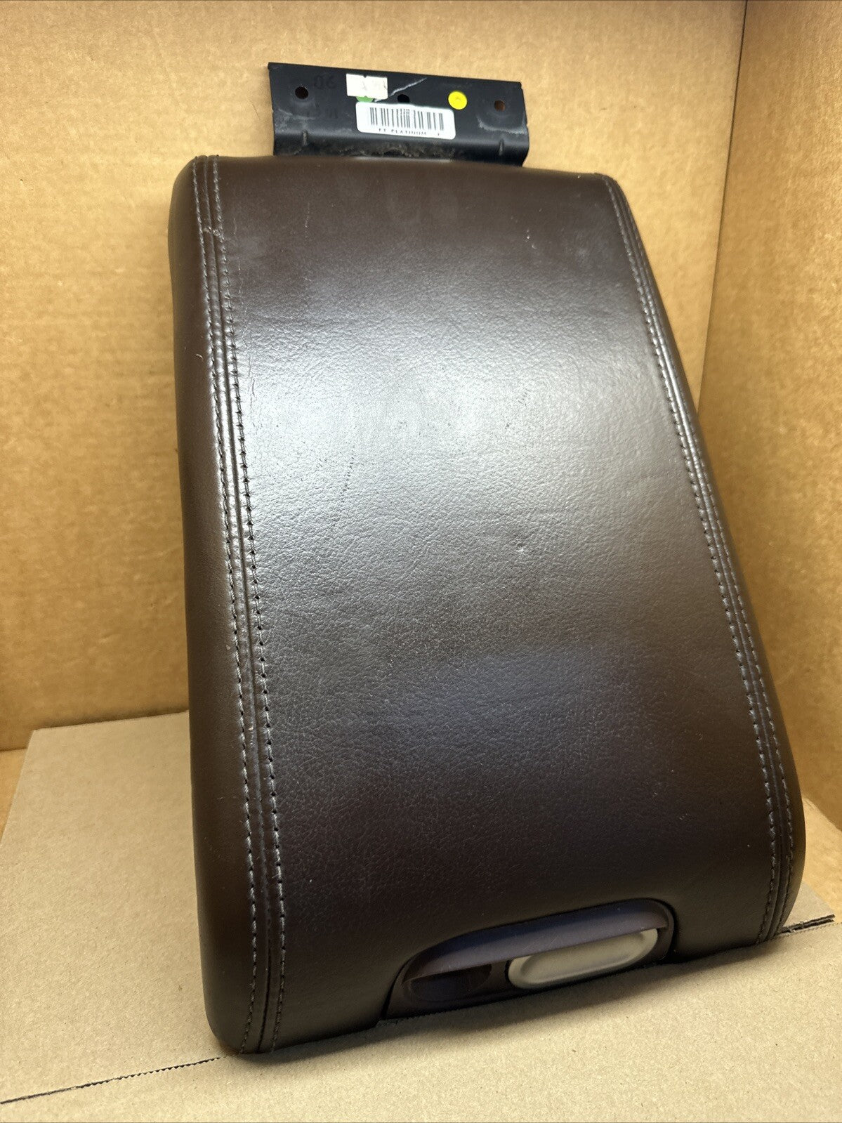 2009 2014 Ford F150 Center Console Cover Lid Top Arm Rest Armrest Brown Platinum1