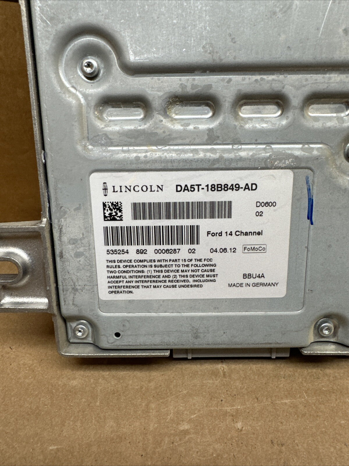 2013 2016 Lincoln MKS Radio Amp Amplifier Audio Stereo DA5T 18B849 AD7