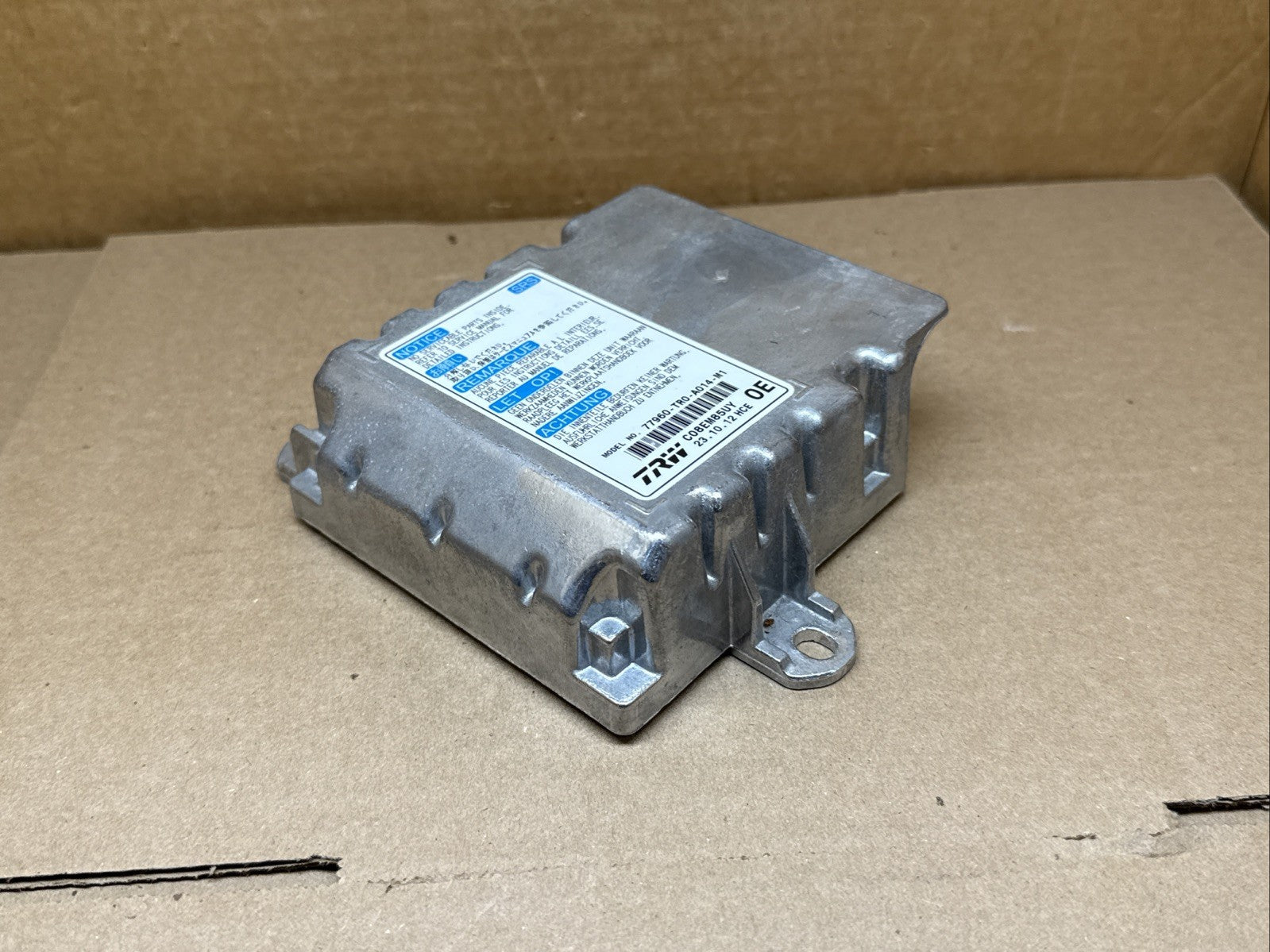 2012 Honda Civic Air Bag Airbag Computer Control Module Unit 77960 TR0 A014 M16