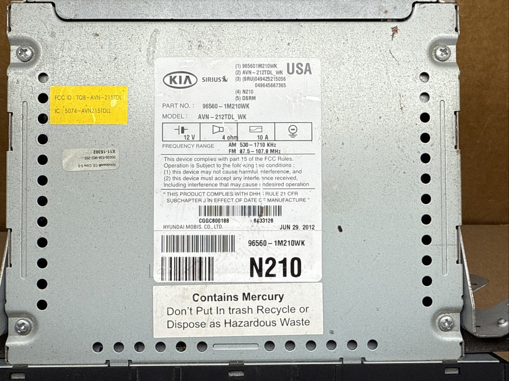 2010 2013 Kia Forte Koup Radio Receiver Display Screen OEM 965601M210WK10