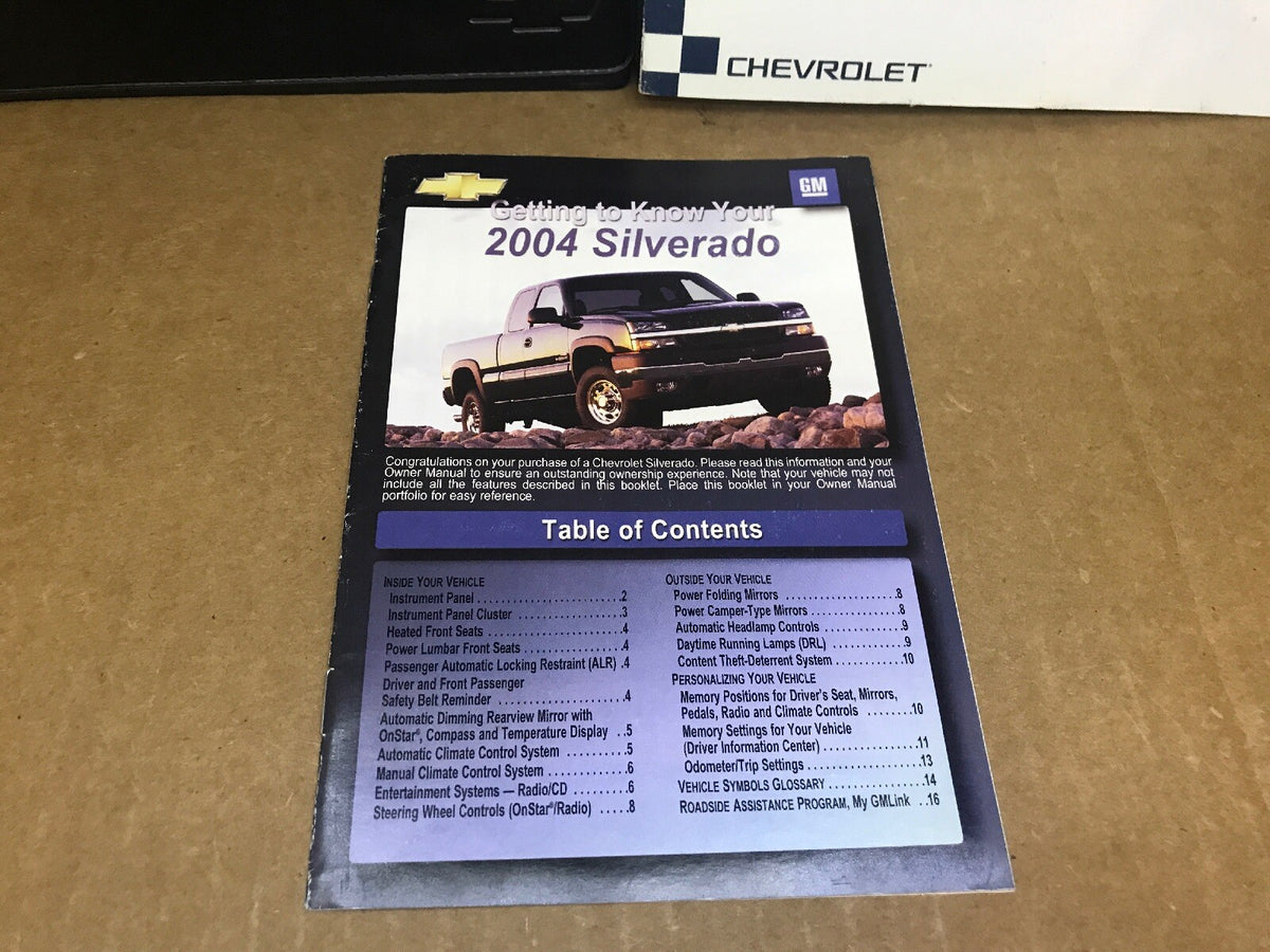 2004 04 CHEVY SILVERADO OWNER'S OWNERS OWNER MANUAL BOOK GUIDE SET CASE OEM3