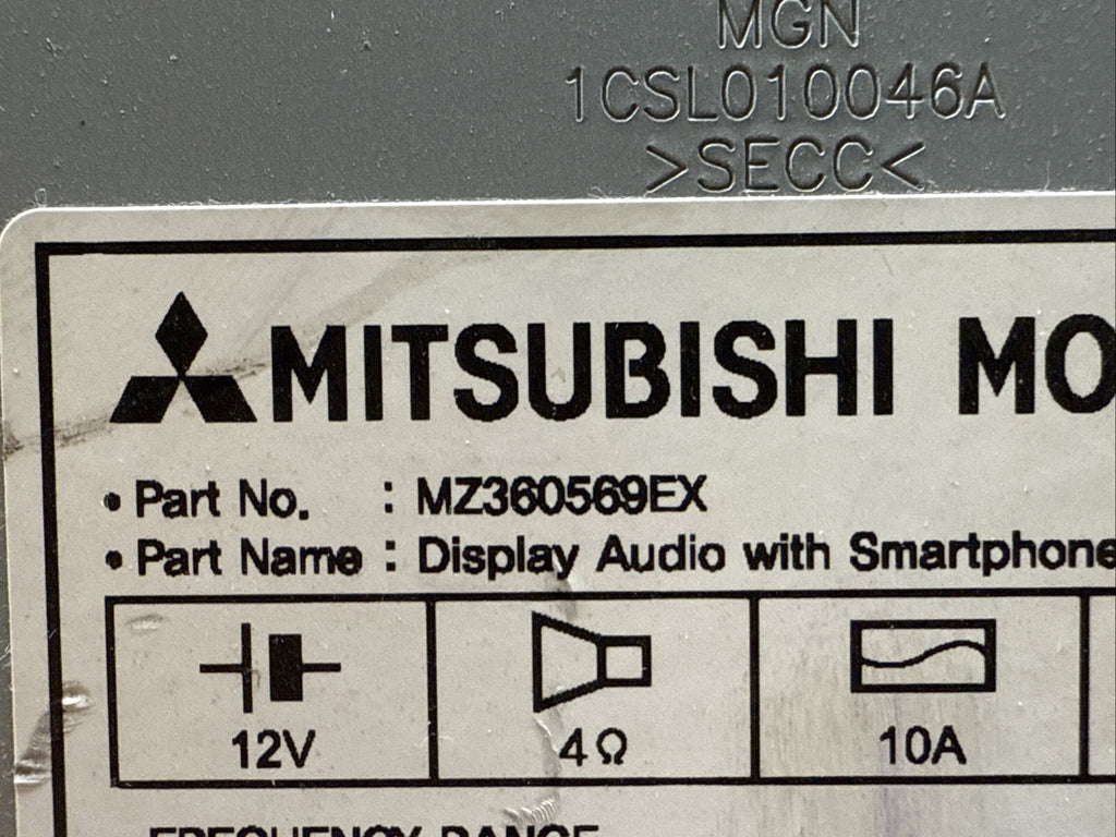 2017 Mitsubishi Outlander Sport Dash Radio Display Screen OEM MZ360569EX11