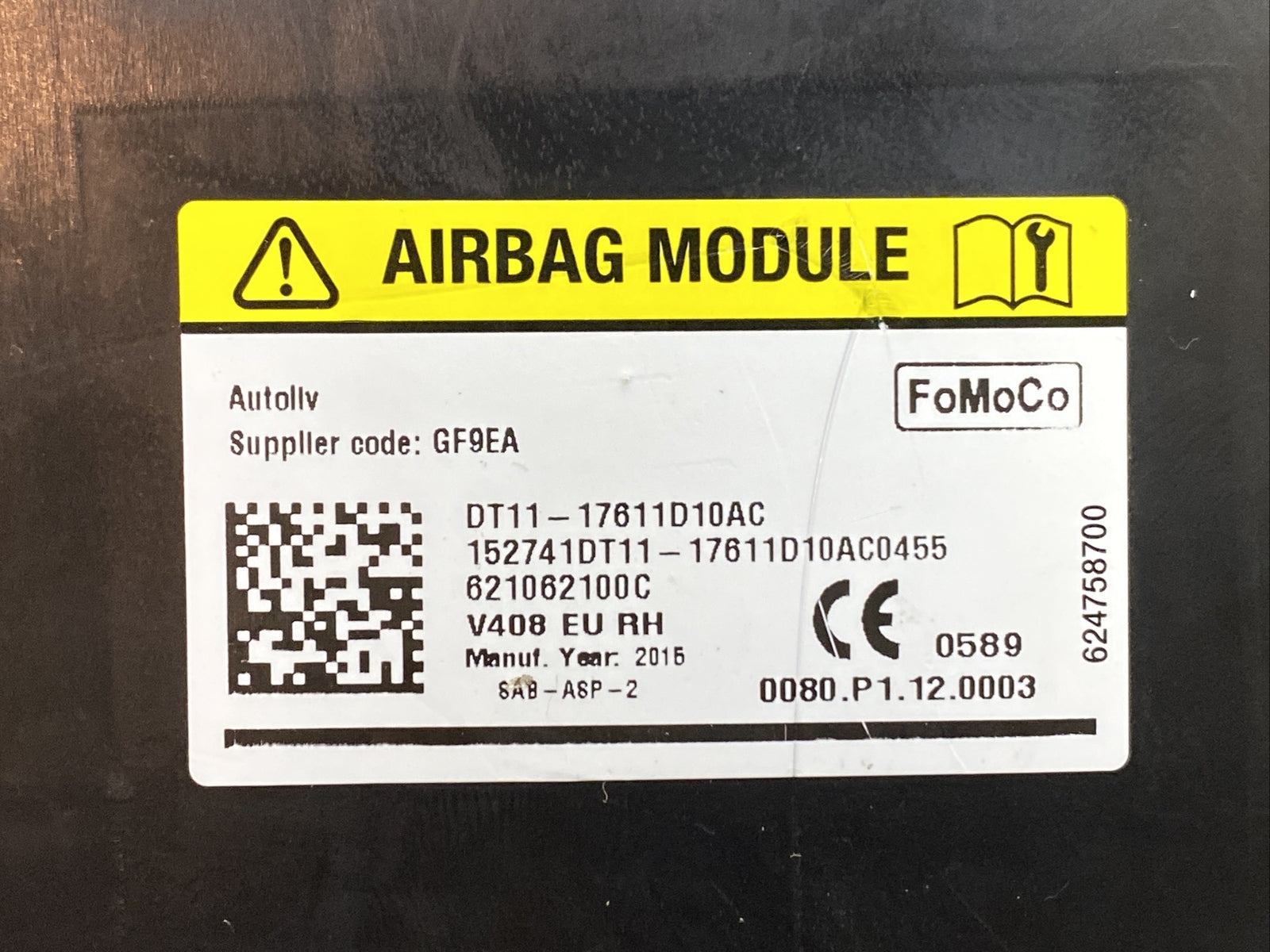 2014-2023 Ford Transit Connect Front Right Side Passenger Seat Air Bag Airbag2