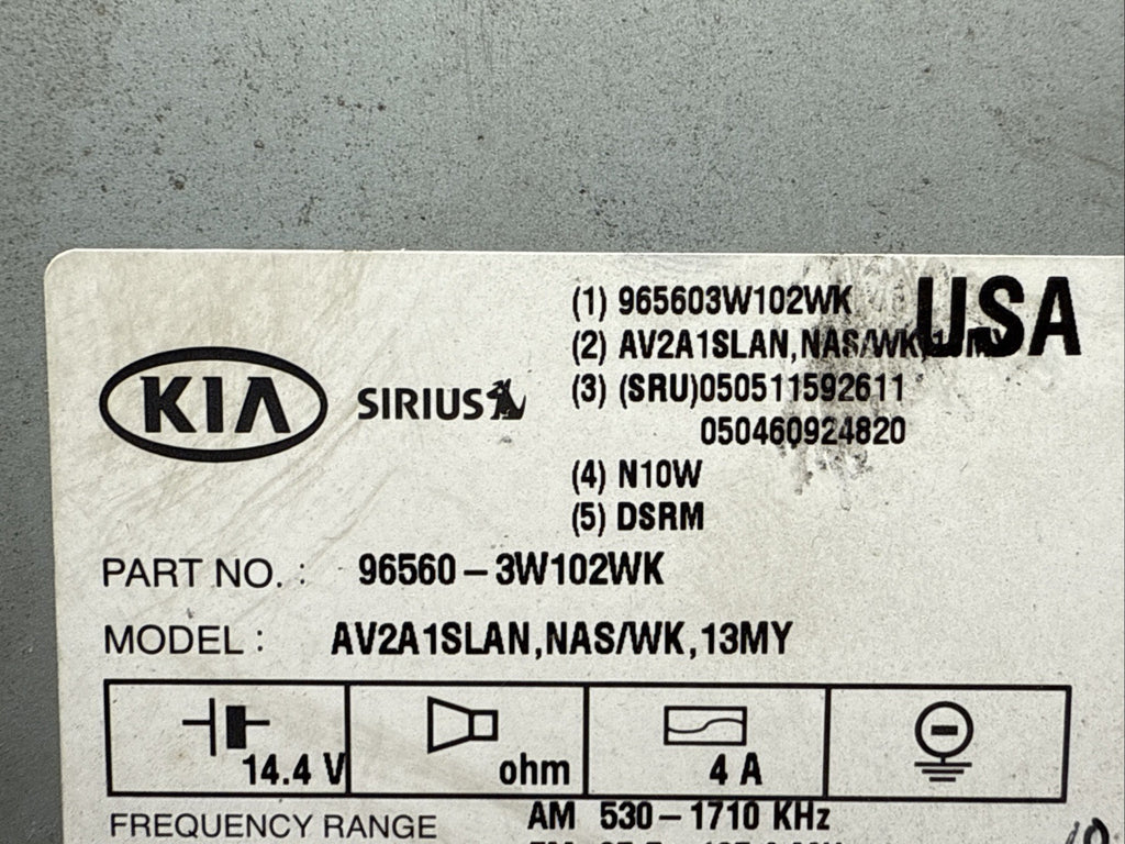 2014 2016 Kia Sportage Radio Receiver Display Screen OEM 965603W102WK10