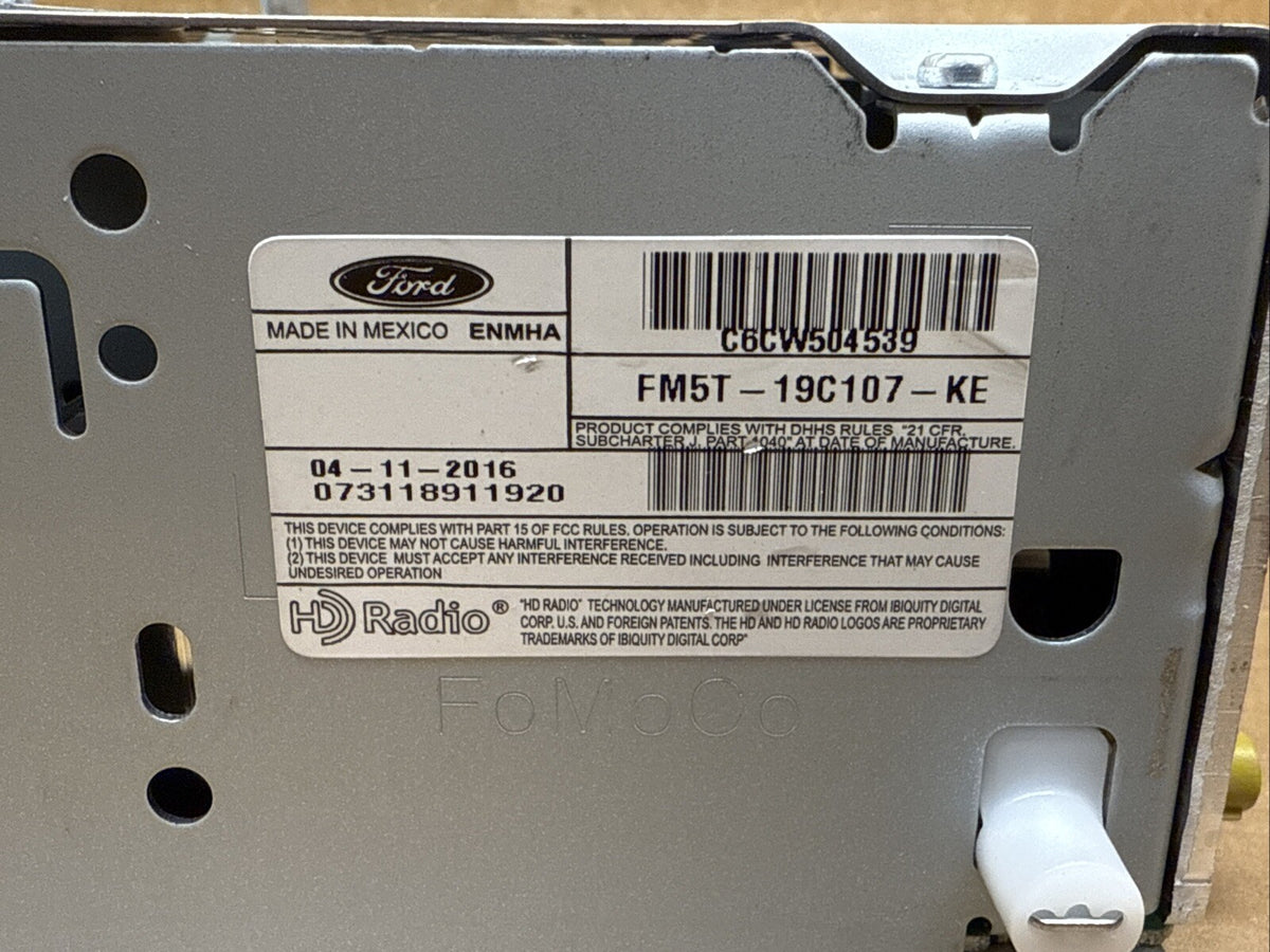 2016 2018 Ford Focus Radio Module CD Disc Reader Player OEM FM5T 19C107 KE6