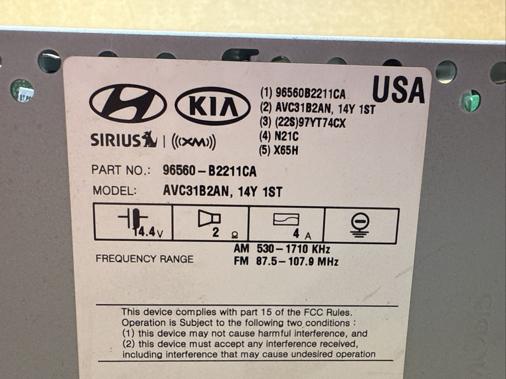 2014 2016 Kia Soul Navigation Radio Stereo Touch Display Screen 96560 B2211CA9