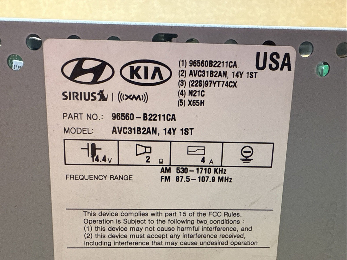 2014 2016 Kia Soul Navigation Radio Stereo Touch Display Screen 96560 B2211CA9