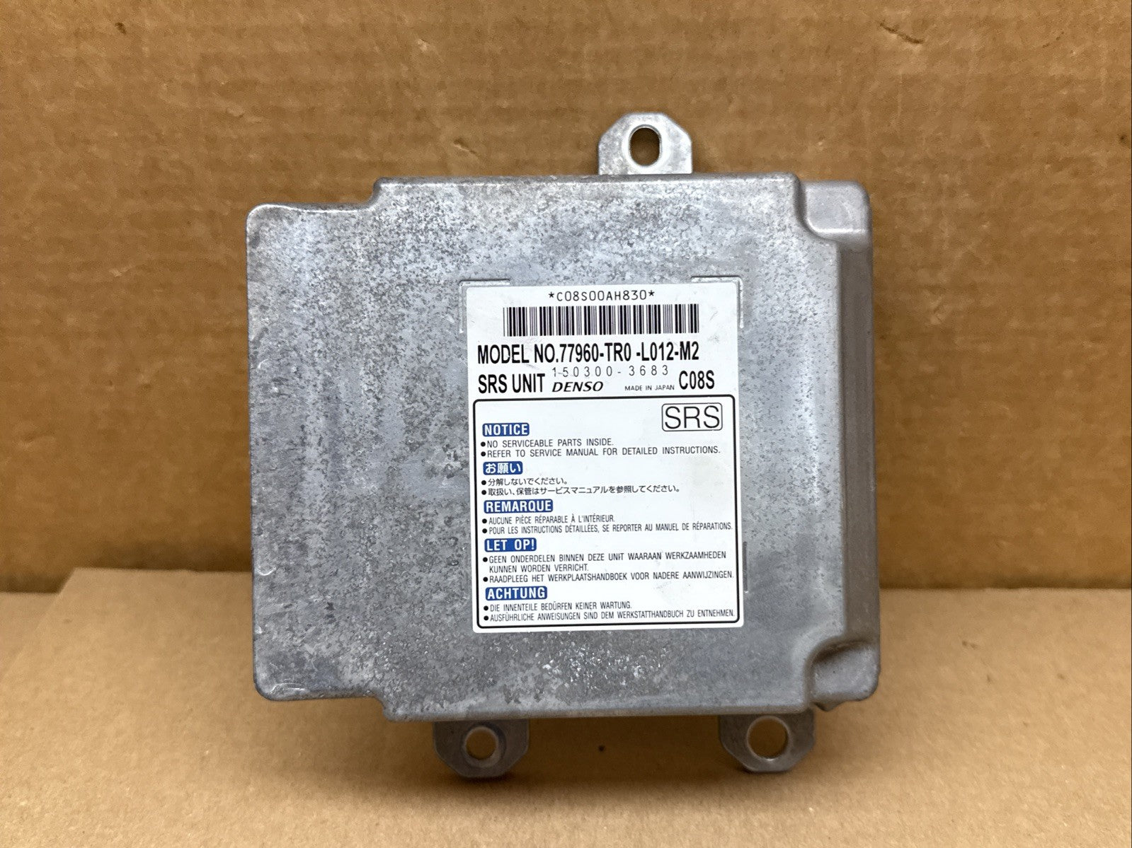 2012 Honda Civic Sedan Air Bag Airbag Computer Control Module 77960 TR0 L012 M20