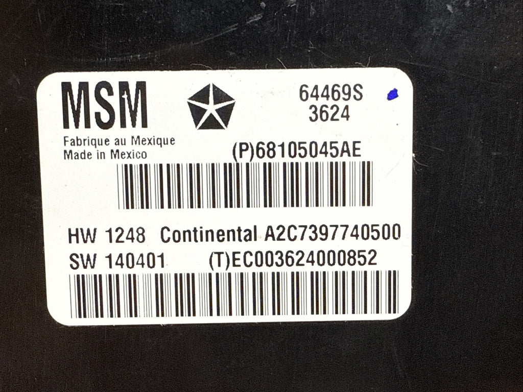 2014 2023 Jeep Cherokee Front Driver Seat Memory Control Module 68105045AE1