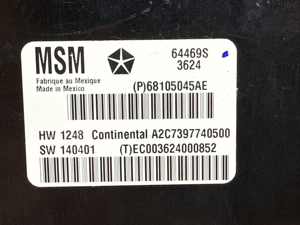2014 2023 Jeep Cherokee Front Driver Seat Memory Control Module 68105045AE1
