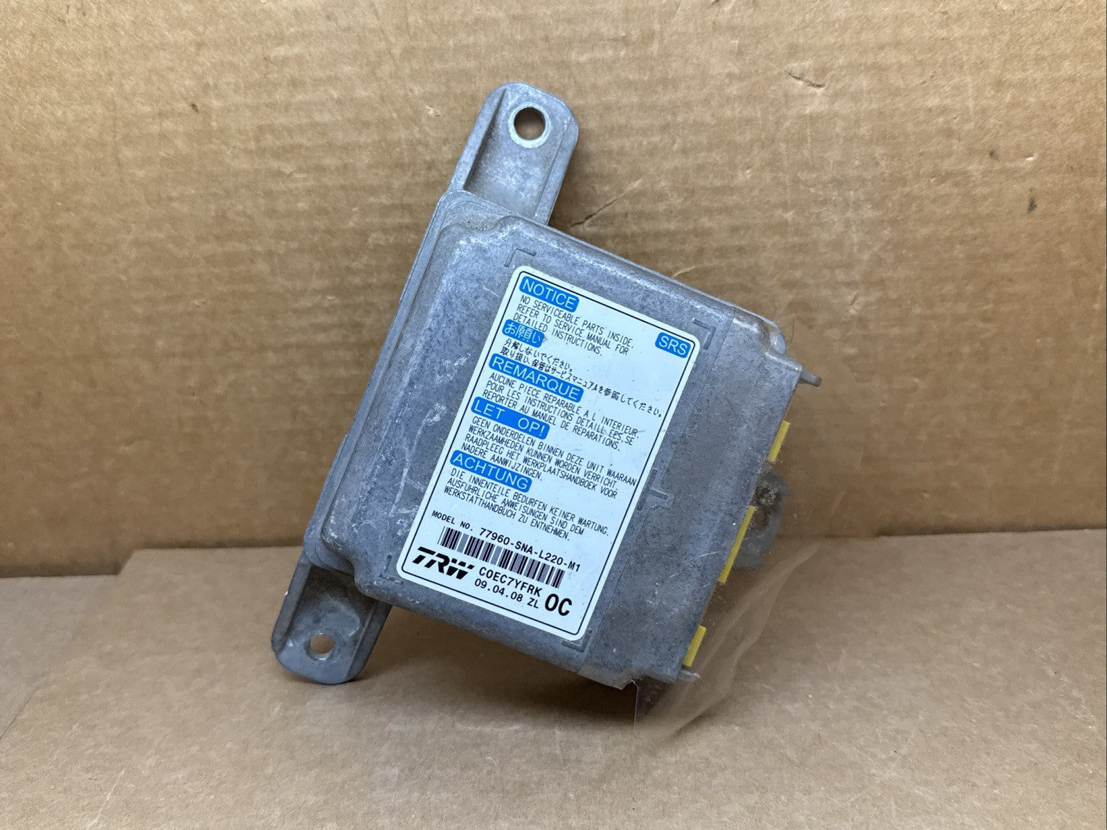 Honda Civic SRS AirBag Air Bag Control Module OEM 77960 SNA L220 M10