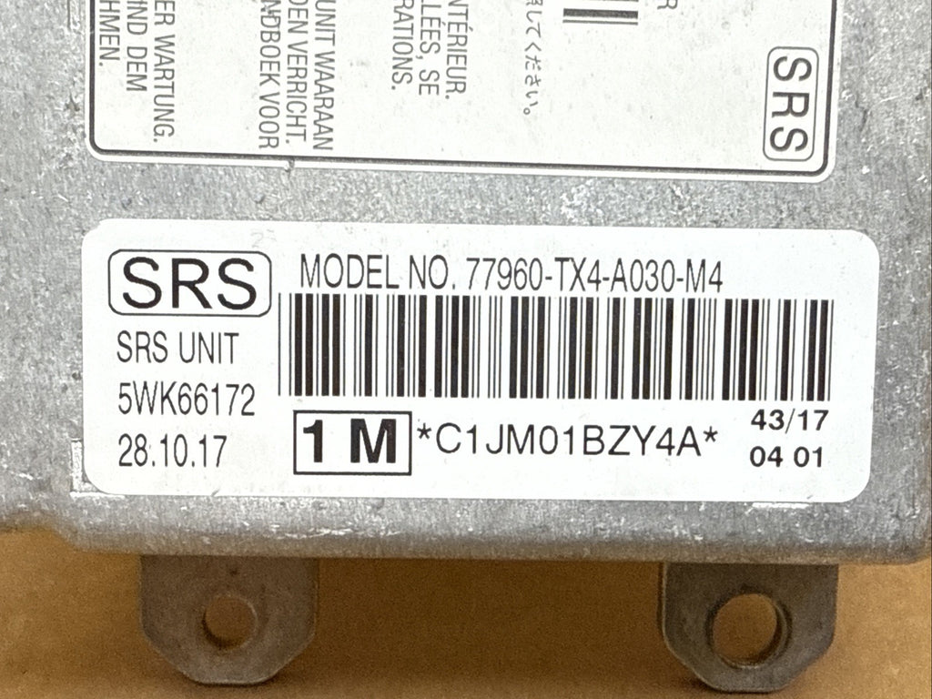 Acura RDX AirBag Air Bag Restraint Control Module 77960 TX4 A030 M41