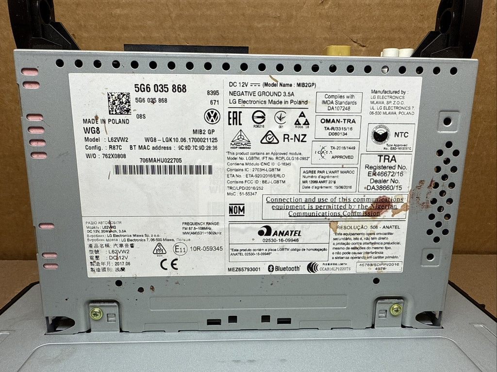 2018 2019 Volkswagen VW GTI Atlas Alltrack Radio Display Screen 5G6 035 8688