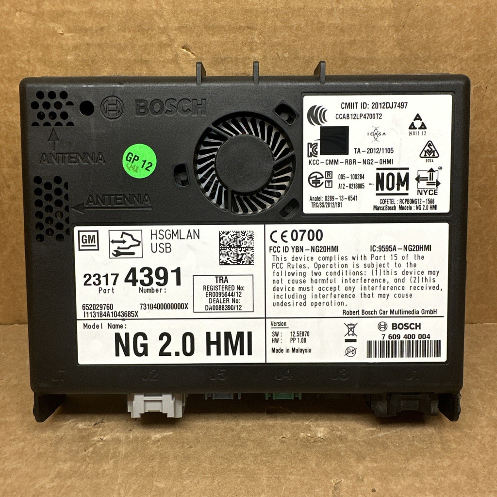 2014 GM HMI Human Machine Interface NG 2.0 Control Module 231743910