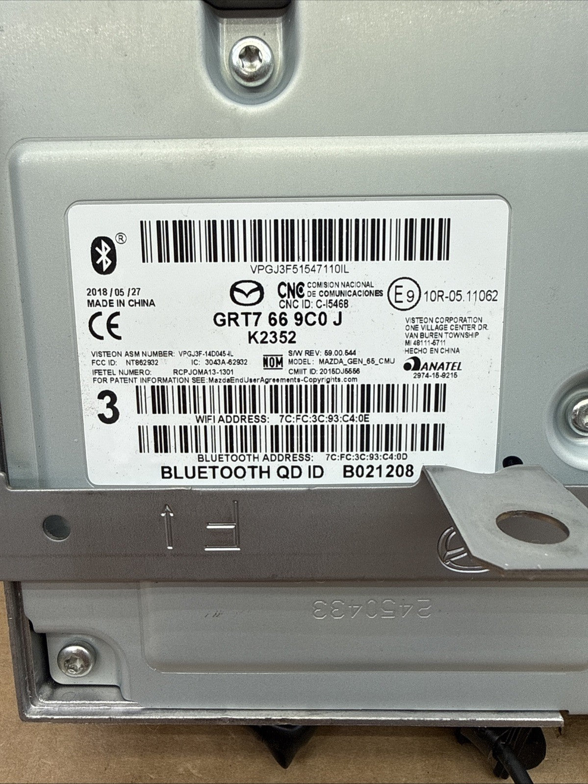2016-2020 MAZDA 6 OEM Information Radio Display Receiver Equipment GRT7 66 9C0 J4