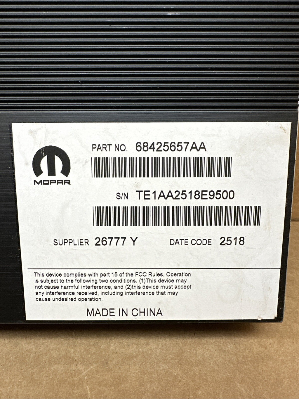 2019 2020 Charger Challenger Chrysler 300 Audio Amplifier Amp OEM 68425657AA1