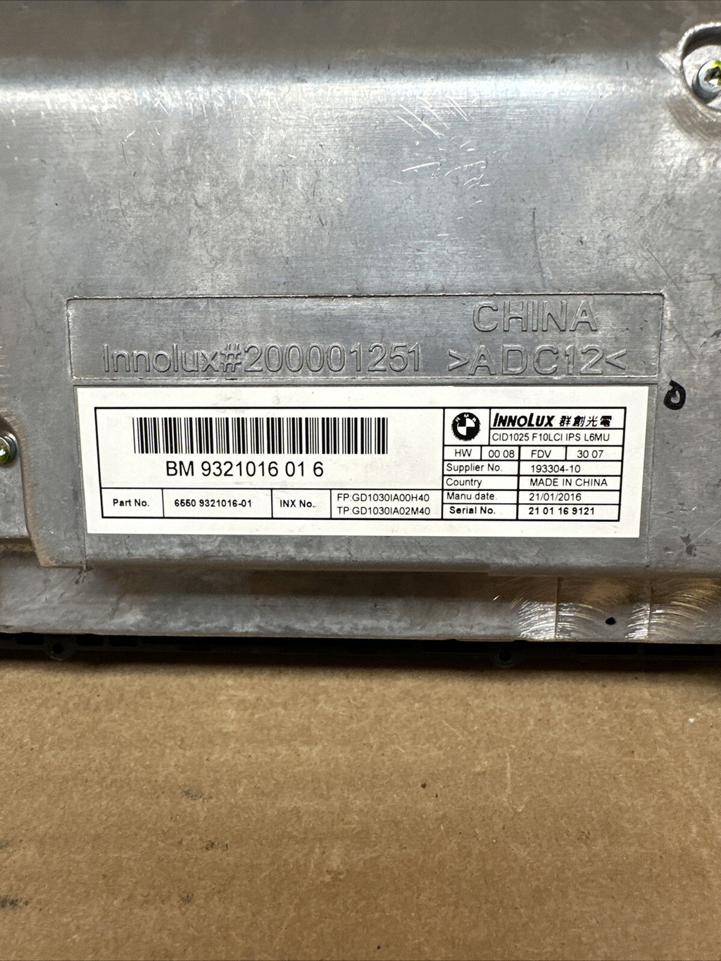 11 16 BMW 528i Dash Radio Information Display Screen OEM 93210160168