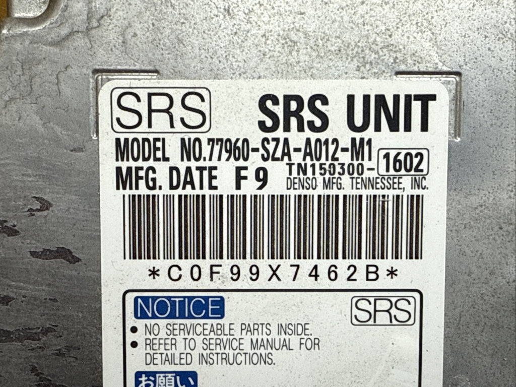 2009 2011 Honda Pilot Air Bag Airbag Control Module Computer 77960 SZA A012 M11