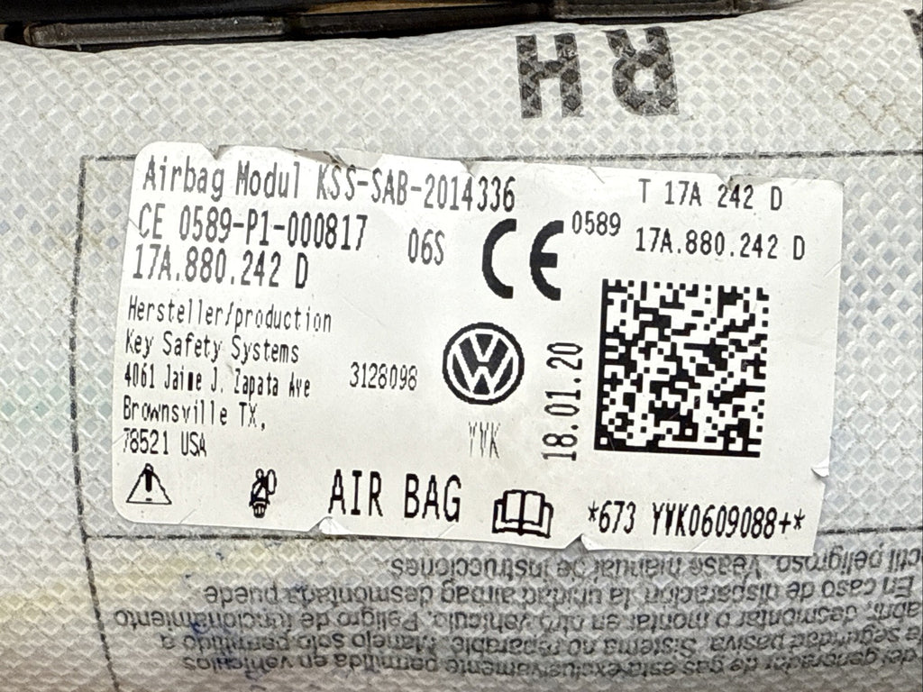 2020 Volkswagen VW Jetta Right Passenger Side Seat Air Bag Airbag 17A.880.242.D1