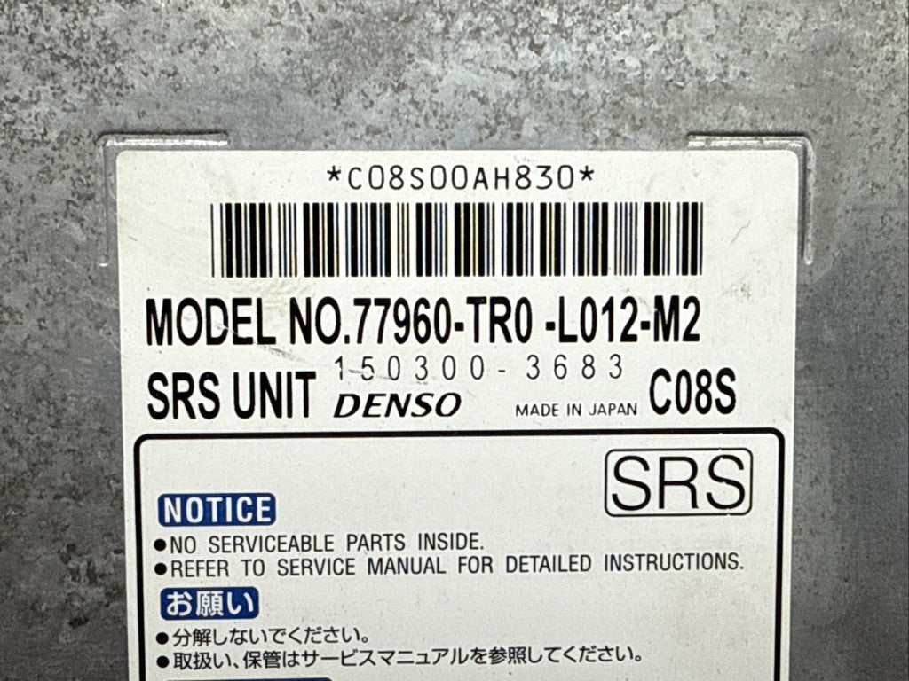 2012 Honda Civic Sedan Air Bag Airbag Computer Control Module 77960 TR0 L012 M21