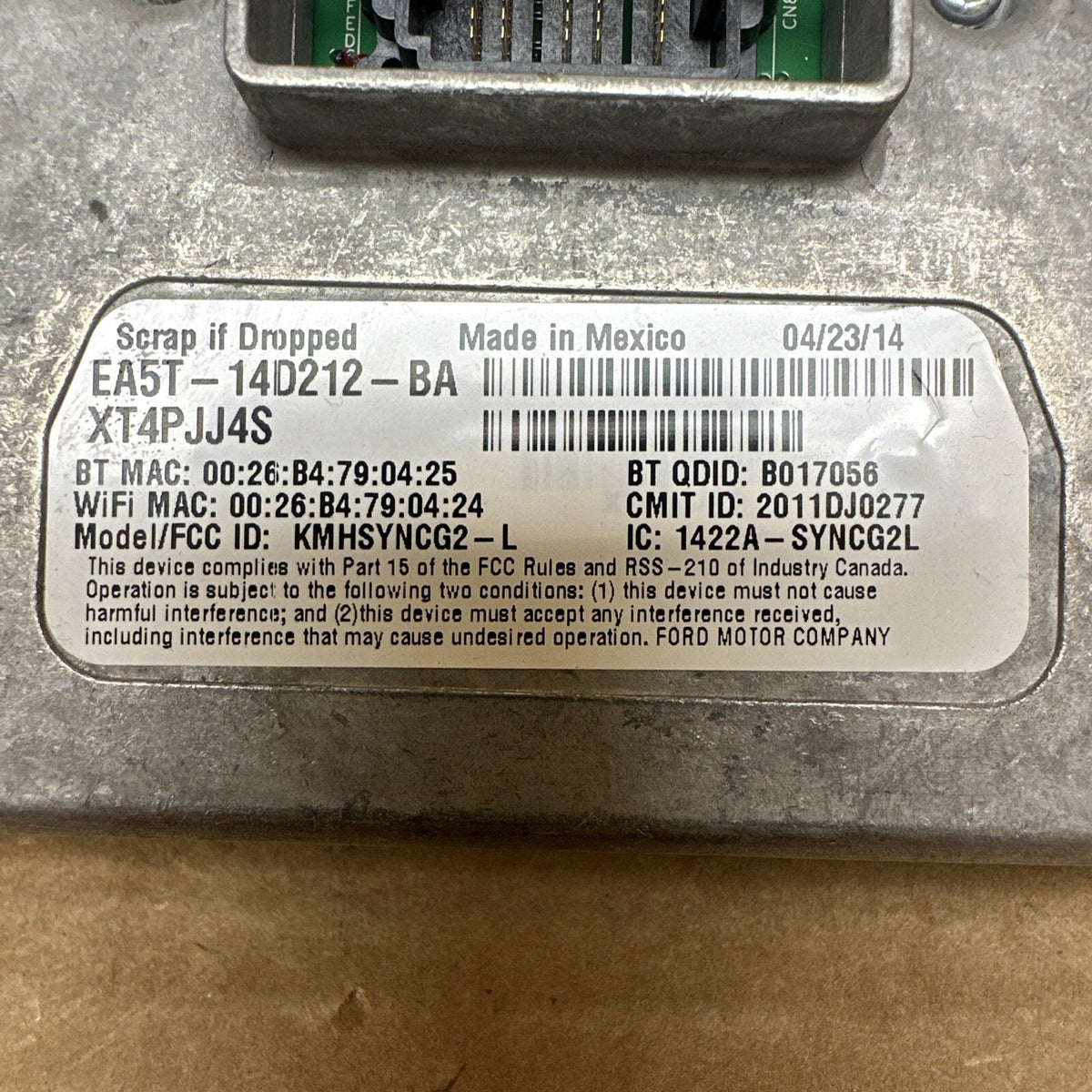 2012 2015 Ford Sync 2 Receiver Module EA5T 14D212 BA DS7T 14F239 BS5